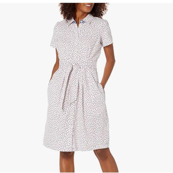 Foxcroft Dresses & Skirts - FOXCROFT Vienna Demure Dots Wrinkle Free Shirtdress Fit & Flare Retro Sz 4 NWT